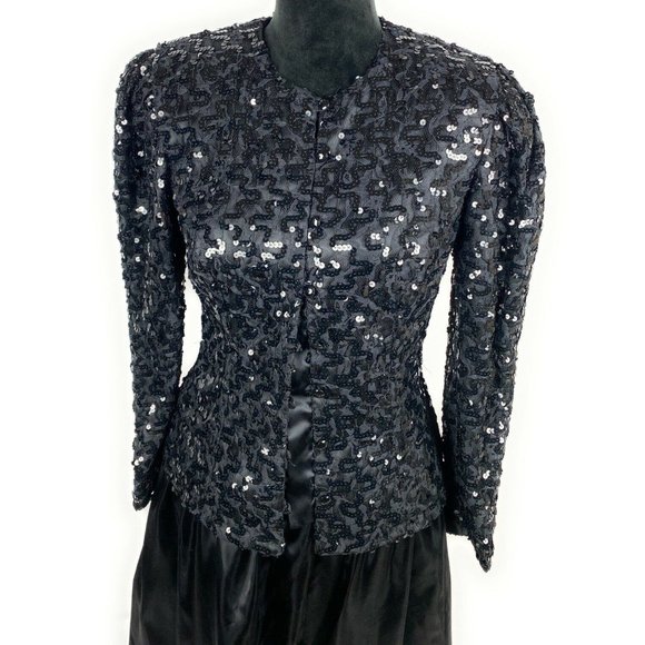 Vintage Cheryl Kaye 2 Piece Skirt Suit Sequin - Picture 4 of 10